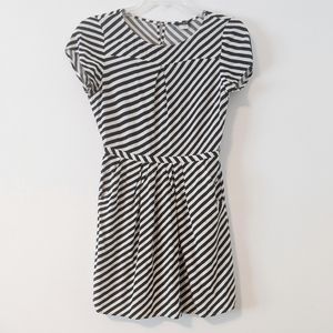 J Crew Factory Preppy Black & White Striped Rayon Mini Dress 4